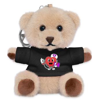 Heart Nurse Stethoscopes - Teddy Keyring - black - Front