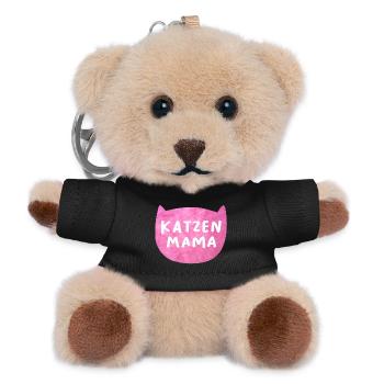 Katzenmama Katze Fan Haustier flauschig cool Quote - Teddy Schlüsselanhänger - Schwarz - Vorne