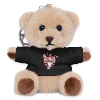 Süße Eule - Teddy Schlüsselanhänger - Schwarz - Vorne