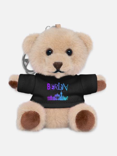 Berlin Skyline Panorama - Teddy Schlüsselanhänger - Schwarz