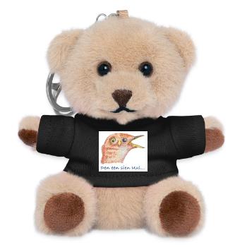 PlattSnack – Den een sien Uul... - Teddy Schlüsselanhänger - Schwarz - Vorne