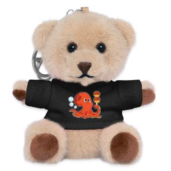 Octopus Takoyaki - Teddy Keyring - black - Front