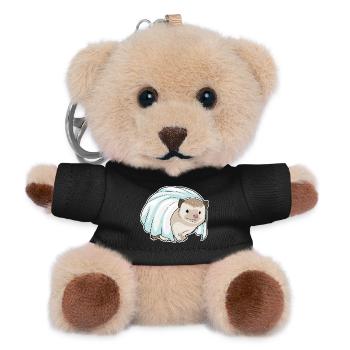 Mariage au voile de mariée hérisson - Porte-clés ourson - noir - Devant