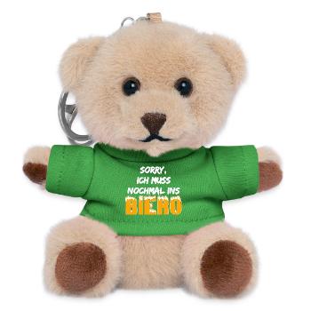 lustige Ausrede - Muss nochmal ins Biero Wortwitz - Teddy Schlüsselanhänger - Grün - Vorne