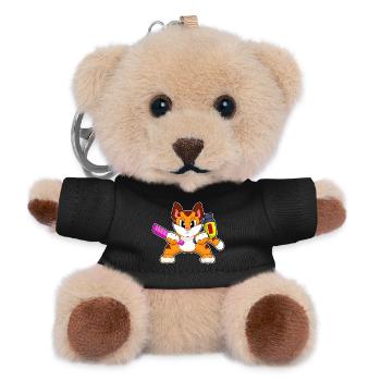 Tiger Coiffeur Peigne Sèche-cheveux - Porte-clés ourson - noir - Devant
