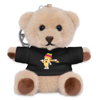 Cupcake Maler Pinsel Malen - Teddy Schlüsselanhänger - Schwarz - Vorne