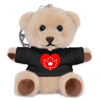 Cœur du Canada feuille d’érable - Porte-clés ourson - noir - Devant