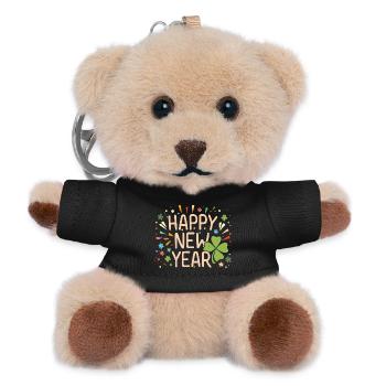 Neujahrsfreude mit Shamrock - Teddy Schlüsselanhänger - Schwarz - Vorne