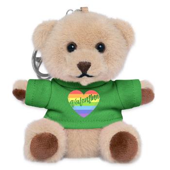 Valentinstag lgbt herz gay pride t-shirt - Teddy Schlüsselanhänger - Grün - Vorne
