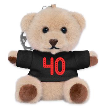 JAHRESTAG. ALLES GUTE ZUM GEBURTSTAG. ALLES GUTE ZUM GEBURTSTAG. - Teddy Schlüsselanhänger - Schwarz - Vorne