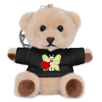 Butterfly Heart - Teddy Keyring - black - Front