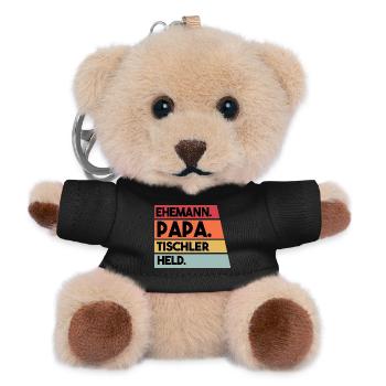 Ehemann Papa Beruf Tischler Held - Teddy Schlüsselanhänger - Schwarz - Vorne
