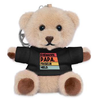 Ehemann Papa Friseur Held - Teddy Schlüsselanhänger - Schwarz - Vorne