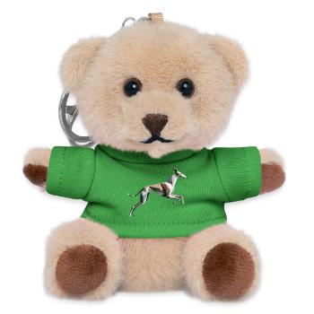 Hound Dog Running Origami Geometric 3D - Teddy Keyring - green - Front