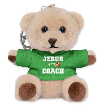Jesus ist mein Coach Motiv mit Schuhboot - Teddy Schlüsselanhänger - Grün - Vorne