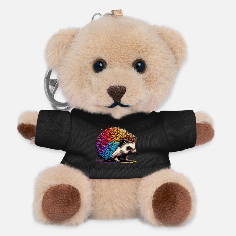 Hedgehog - Teddy Keyring - black