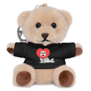 Seal Heart - Teddy Keyring - black - Front