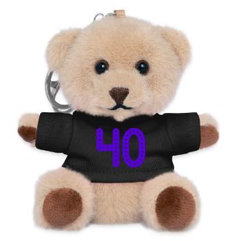 40. 40 ANS. 40e ANNIVERSAIRE. ANNIVERSAIRE 40 ANS. - Porte-clés ourson - noir - Devant