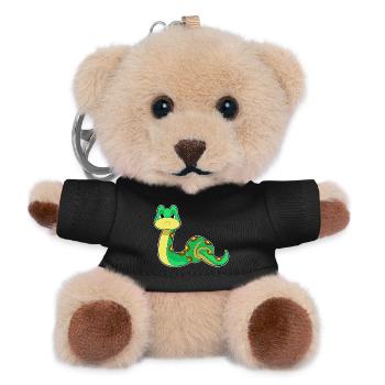 Lustige Schlange  - Teddy Schlüsselanhänger - Schwarz - Vorne