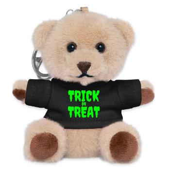 Glow-in-the-Dark Trick or Treat Design - Teddy Keyring - black - Front