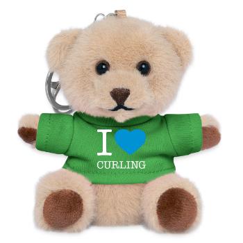 J’ADORE LE CURLING - Porte-clés ourson - vert - Devant