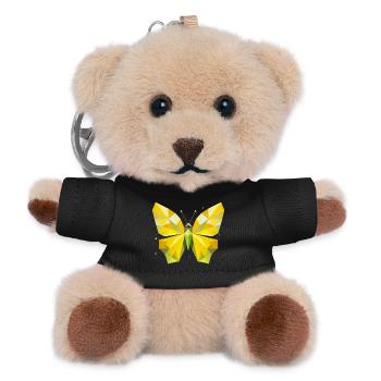 papillon citron jaune vif dans un style moderne - Porte-clés ourson - noir - Devant