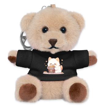 Spaghetti-Katzen - Katze hat Spaß mit der Vergangenheit - Teddy Schlüsselanhänger - Schwarz - Vorne