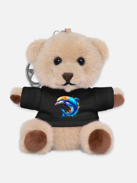 Delfin - Teddy Schlüsselanhänger - Schwarz