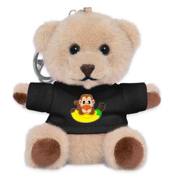 Affe Poker Pokerkarten - Teddy Schlüsselanhänger - Schwarz - Vorne
