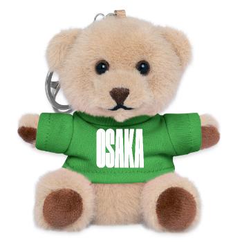 Osaka - Japan City Bold Typography - Teddy Keyring - green - Front