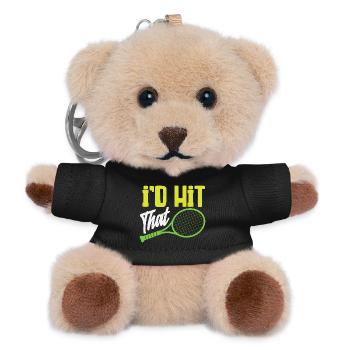 I Beat The Tennis Player Humor - Teddy Keyring - black - Front