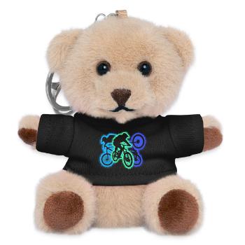 MTB mountain bike downhill silhouette mountain bike - Teddy Keyring - black - Front