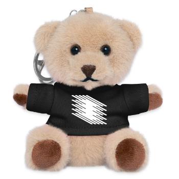 Abstract Dynamic Line Pattern - Teddy Keyring - black - Front