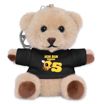 5. Geburtstag Biene Kinder Kindergeburtstag  - Teddy Schlüsselanhänger - Schwarz - Vorne