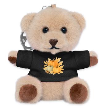  Herbstliche Kürbisse - Teddy Schlüsselanhänger - Schwarz - Vorne