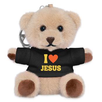 I Love Jesus Liebe Christliches Shirt Glaube - Teddy Schlüsselanhänger - Schwarz - Vorne