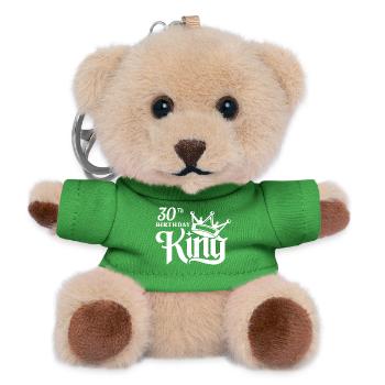 30th Birthday King - Teddy Keyring - green - Front
