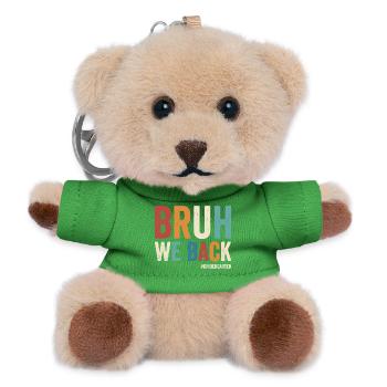 Brother, we support the first day of school in the #K - Teddy Keyring - green - Front
