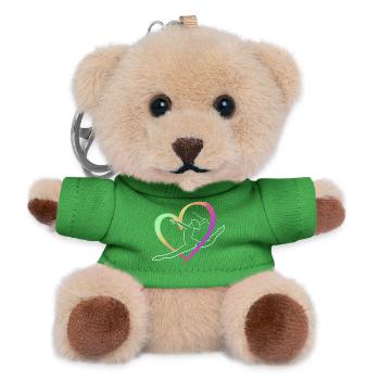 Large multicolored heart throw - Teddy Keyring - green - Front