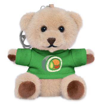 Sushi Roll Cartoon – Funny Food Design - Teddy Keyring - green - Front