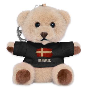 Grunge flag of Denmark, Danish pride - Teddy Keyring - black - Front