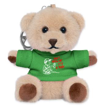 It's a trick - Teddy Keyring - green - Front