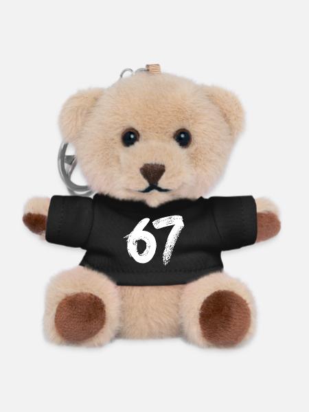 67 Weiße Farbe - Teddy Schlüsselanhänger - Schwarz