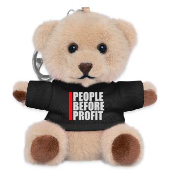 Logo de l’activisme People Before Profit Justice - Porte-clés ourson - noir - Devant