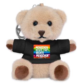Menschenrechte statt rechte Menschen Statement - Teddy Schlüsselanhänger - Schwarz - Vorne