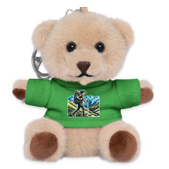 Hiker Hiking - Teddy Keyring - green - Front