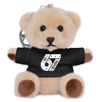 Six Seven 67 Vintage College Number Meme - Teddy Schlüsselanhänger - Schwarz - Vorne