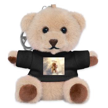 Lebkuchenmann mit Zuckerstange Weihnachten - Teddy Schlüsselanhänger - Schwarz - Vorne