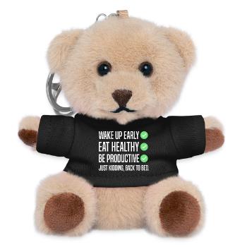Funny New Year's Resolution - Teddy Keyring - black - Front