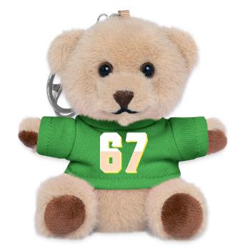 6 7 – Trendy minimalist text design, - Teddy Keyring - green - Front